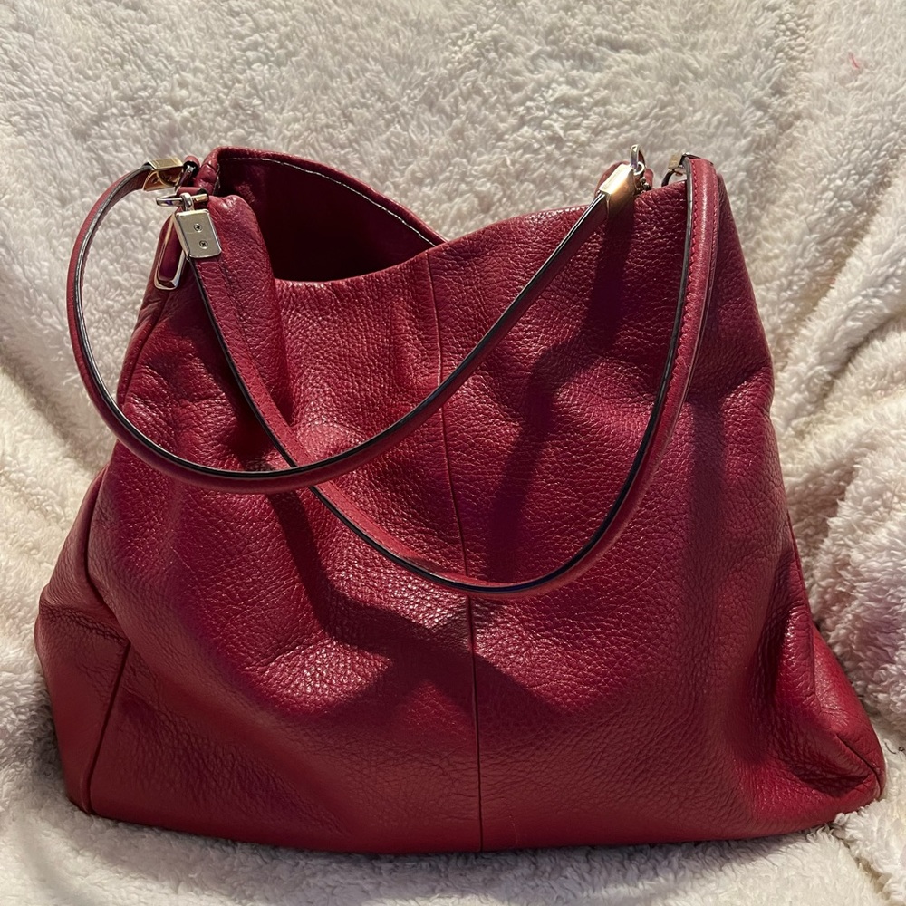 Coach Phoebe Large Leather Shoulder Bag - Red